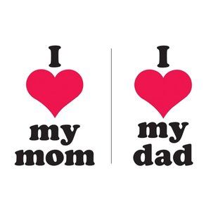 Uptown Baby Color Transfer Iron-ONS 2/pkg-I Heart My Mom & I Heart My Dad